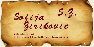 Sofija Ziriković vizit kartica